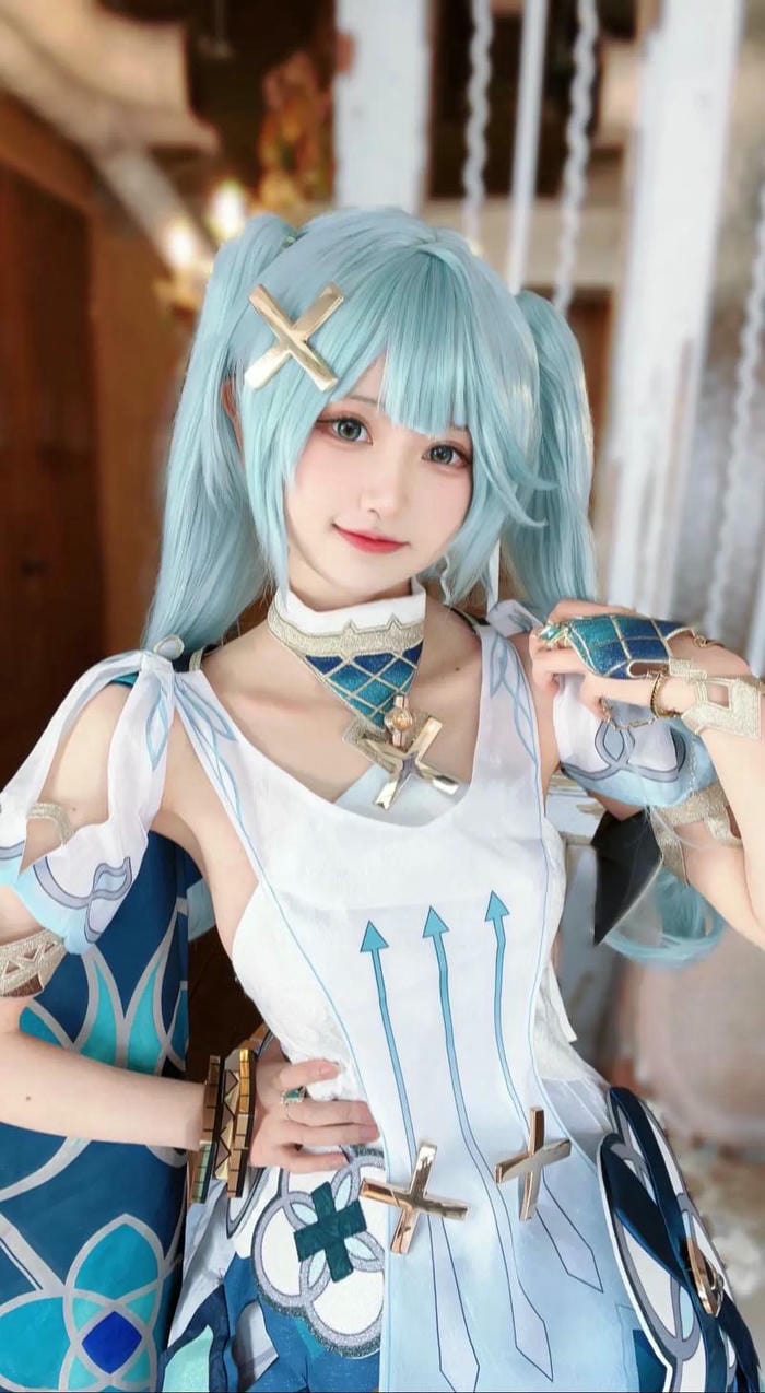Ảnh gái xinh cosplay nhân vật anime tóc xanh Ảnh gái xinh cosplay nhân vật anime tóc xanh
