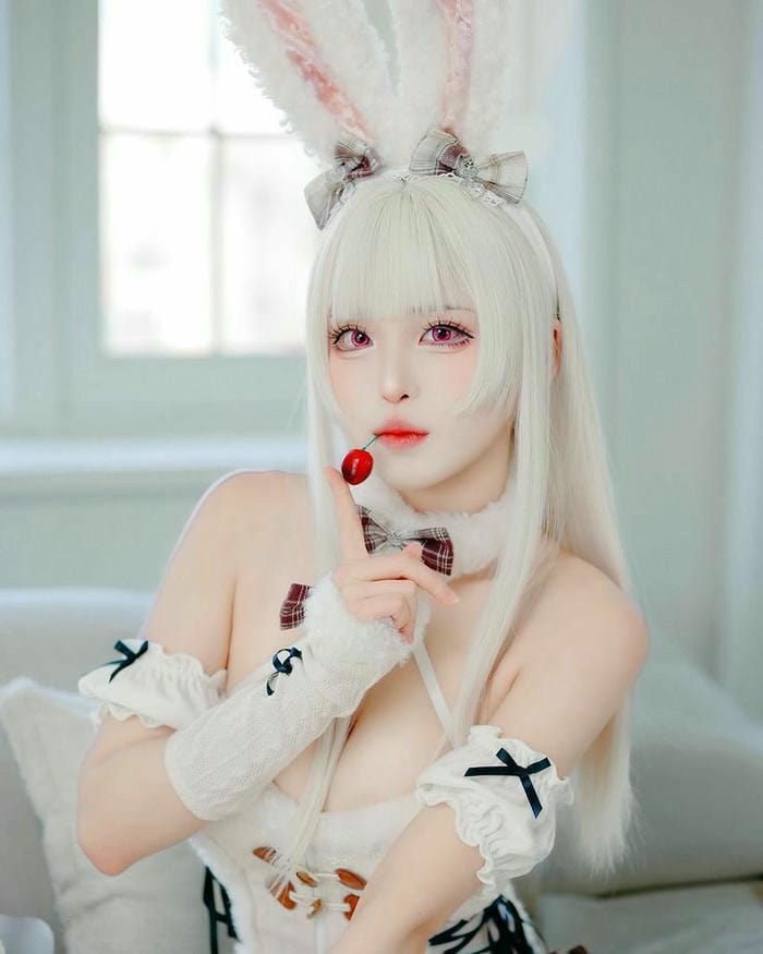 Ảnh gái xinh cospplay thỏ ngọc tóc trắng Ảnh gái xinh cospplay thỏ ngọc tóc trắng