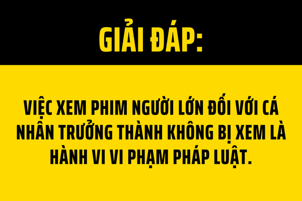 Việc xem phim người lớn đối với cá nhân trưởng thành không bị xem là hành vi vi phạm pháp luật Việc xem phim người lớn đối với cá nhân trưởng thành không bị xem là hành vi vi phạm pháp luật